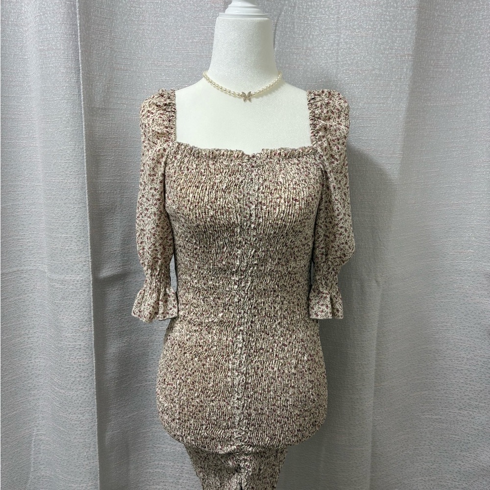 Blush Womens Cottagecore Smocked Floral Mini Dress Size Small Coquette Fairycore - Picture 2 of 15